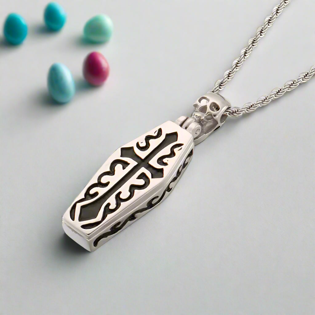Mummy-Carved Cross Gothic Necklace-Evani Naomi Jewelry
