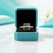 My Sanctuary- Unique Natural Moss Agate Gold Ring and Earrings