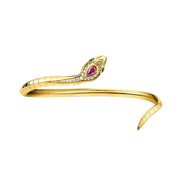 Mysterious Curved Golden Snake Vintage Bracelet-Evani Naomi Jewelry