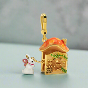 Mystical Mushroom House and Adorable Rabbit Necklace-Evani Naomi Jewelry