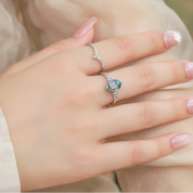 Natural Unique Moss Agate Ring for Woman 925 Sterling Silver Ring Bridal Set Wedding Gift Leaf Forest Jewelry-Evani Naomi Jewelry