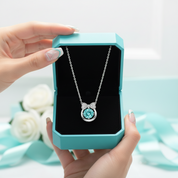1.0 Ct Turquoise Bowknot Pendant Necklace