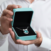 1.0 Ct Turquoise Bowknot Pendant Necklace