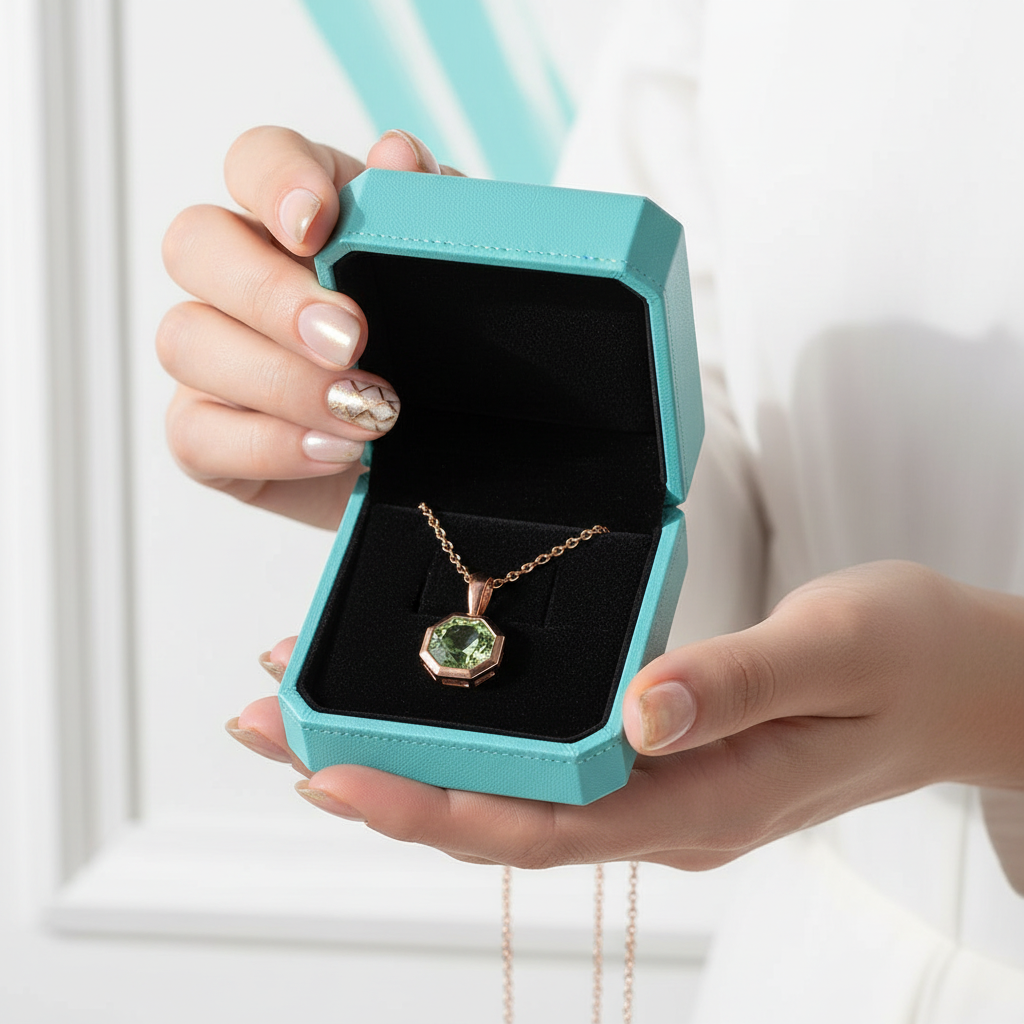 Enchanted Pendant's Tale- Hexagon Cut Natural Moss Agate Solitaire Pendant Necklace