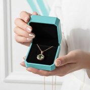 Enchanted Pendant's Tale- Hexagon Cut Natural Moss Agate Solitaire Pendant Necklace