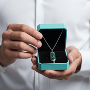 Unbroken Trail- Geometry Cut Moss Agate Necklace