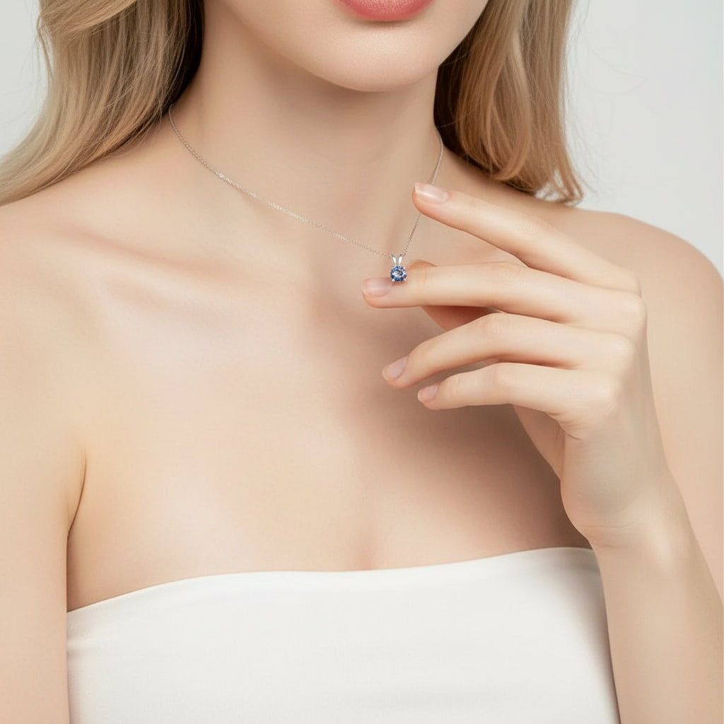 Alexandrite Birthstone Pendant Necklace-Evani Jewelry