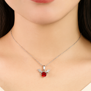 Necklace with a red pendant on a mannequin