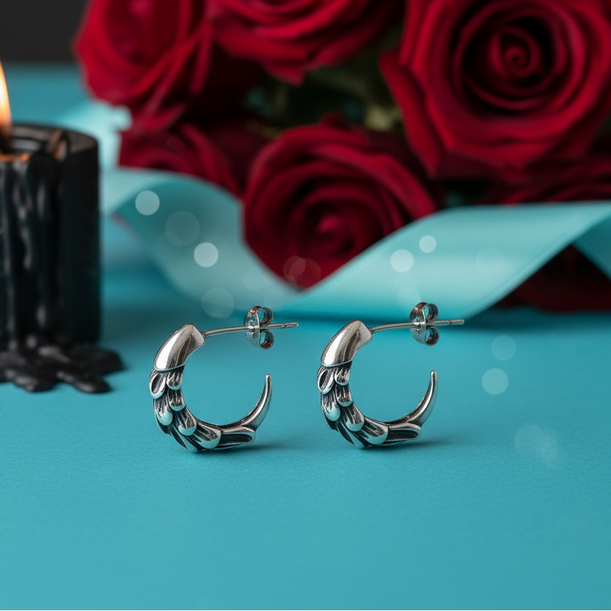 Neo-Gothic Style Eagle Claw Stud Earrings-Evani Naomi Jewelry