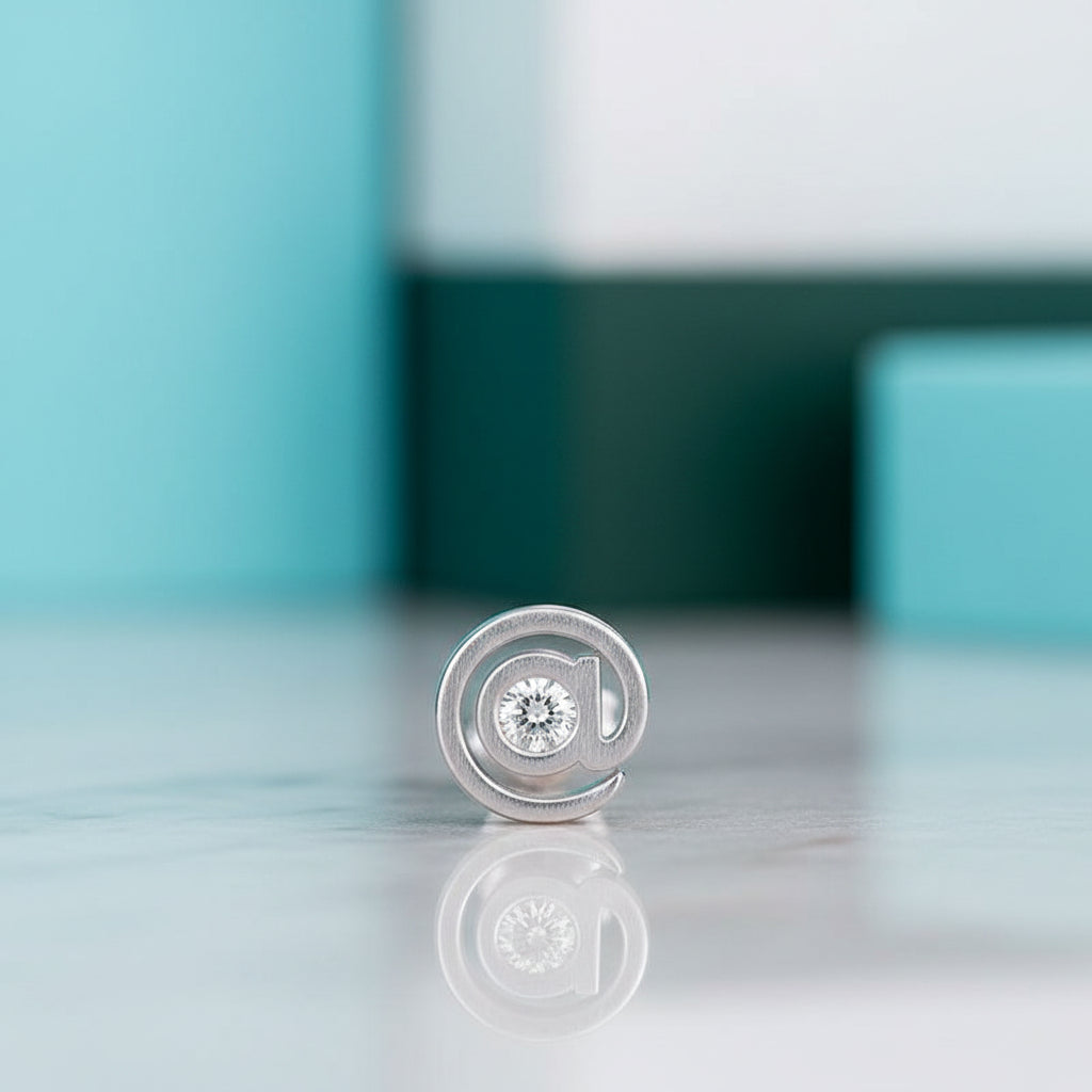 One Piece Symbol Dancing Diamond Stud Earring-Evani Jewelry