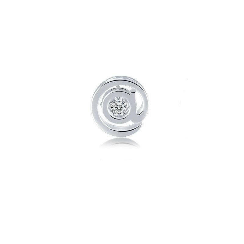 One Piece Symbol Dancing Diamond Stud Earring-Evani Jewelry