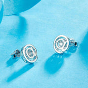One Piece Symbol Dancing Diamond Stud Earring-Evani Naomi Jewelry