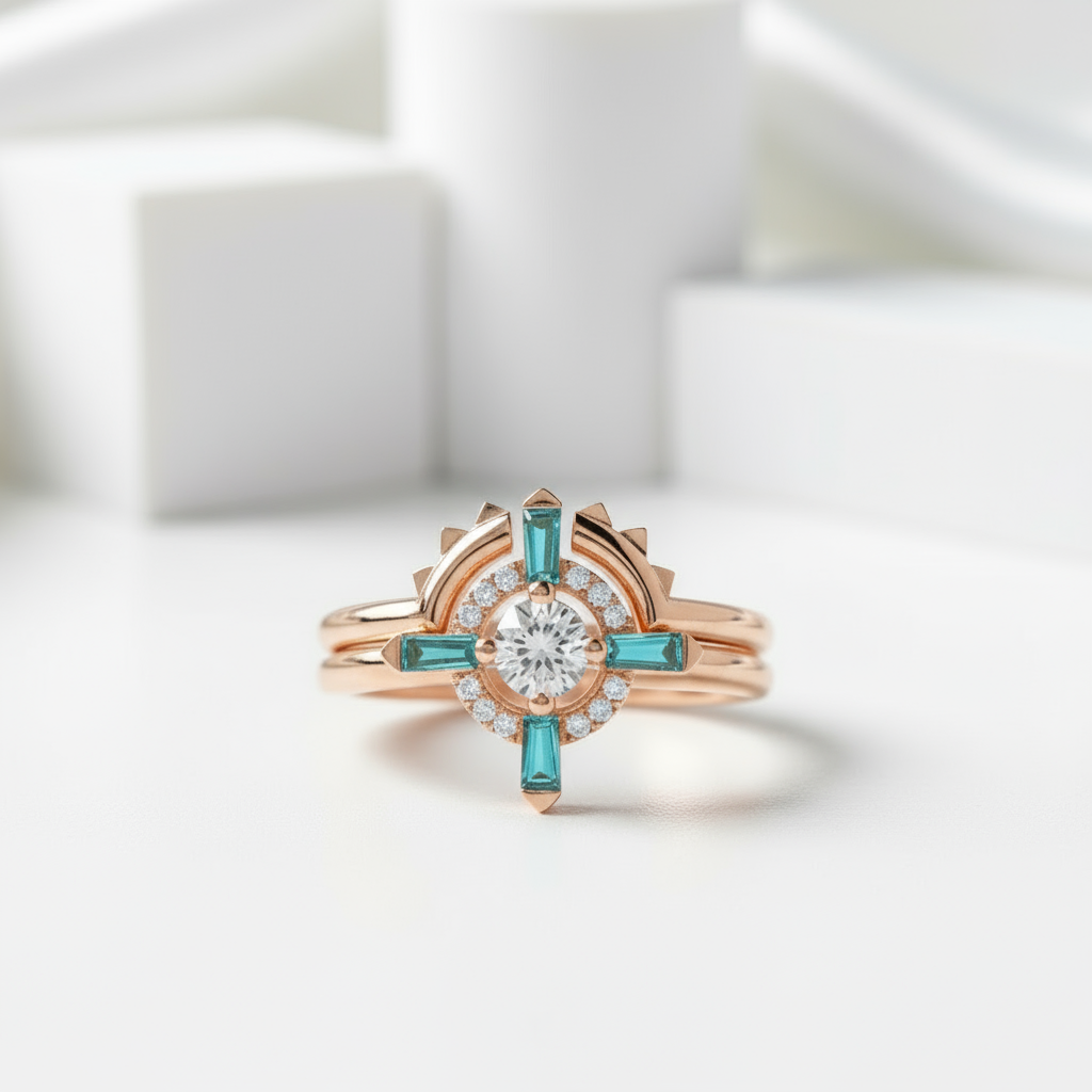 Outlaw's Diamond Birthstone Ring Set in 14k Yellow Gold-Evani Jewelry