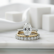 3.5ct Oval Cut Diamond 3-Pieces Bridal Set-Evani Jewelry