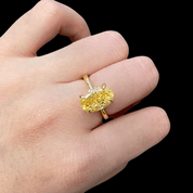 Oval Cut 3.5ct Yellow Diamond Yellow Gold Engagement Ring-Evani Naomi Jewelry
