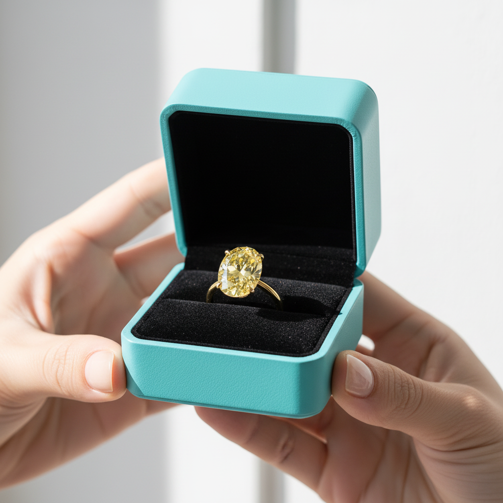 Oval Cut 3.5ct Yellow Gold Engagement Ring - Evani Naomi Jewelry