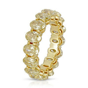 Oval Cut 8.5ct Yellow Sapphire Yellow Gold Wedding Band-Evani Naomi Jewelry