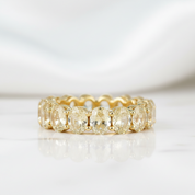 Oval Cut 8.5ct Yellow Sapphire Yellow Gold Wedding Band