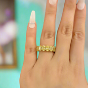 Oval Cut 8.5ct Yellow Sapphire Yellow Gold Wedding Band-Evani Naomi Jewelry