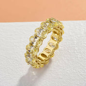 Oval Cut 8.5ct Yellow Sapphire Yellow Gold Wedding Band-Evani Naomi Jewelry