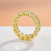 Oval Cut 8.5ct Yellow Sapphire Yellow Gold Wedding Band-Evani Naomi Jewelry