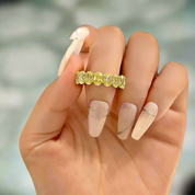 Oval Cut 8.5ct Yellow Sapphire Yellow Gold Wedding Band-Evani Naomi Jewelry