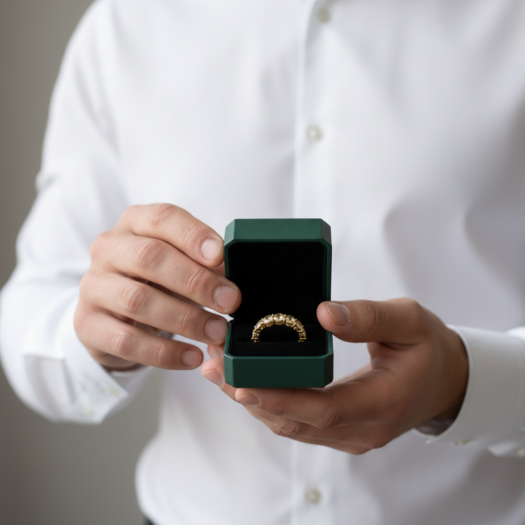 Oval Cut 8.5ct Yellow Sapphire Yellow Gold Wedding Band