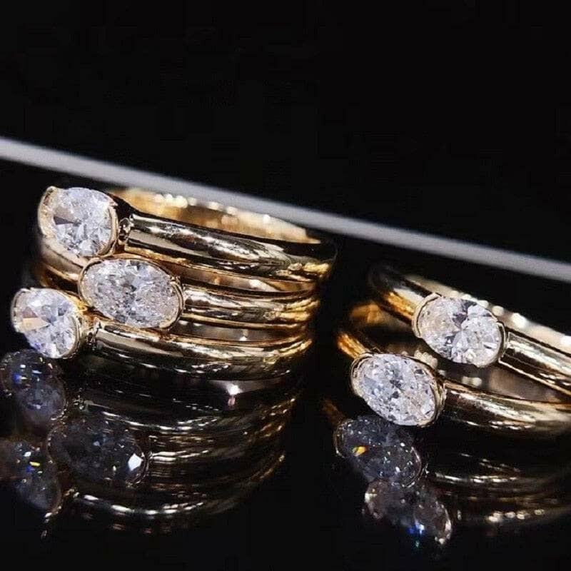 Oval Cut Diamond 14k Yellow Gold Engagement Ring-Evani Naomi Jewelry