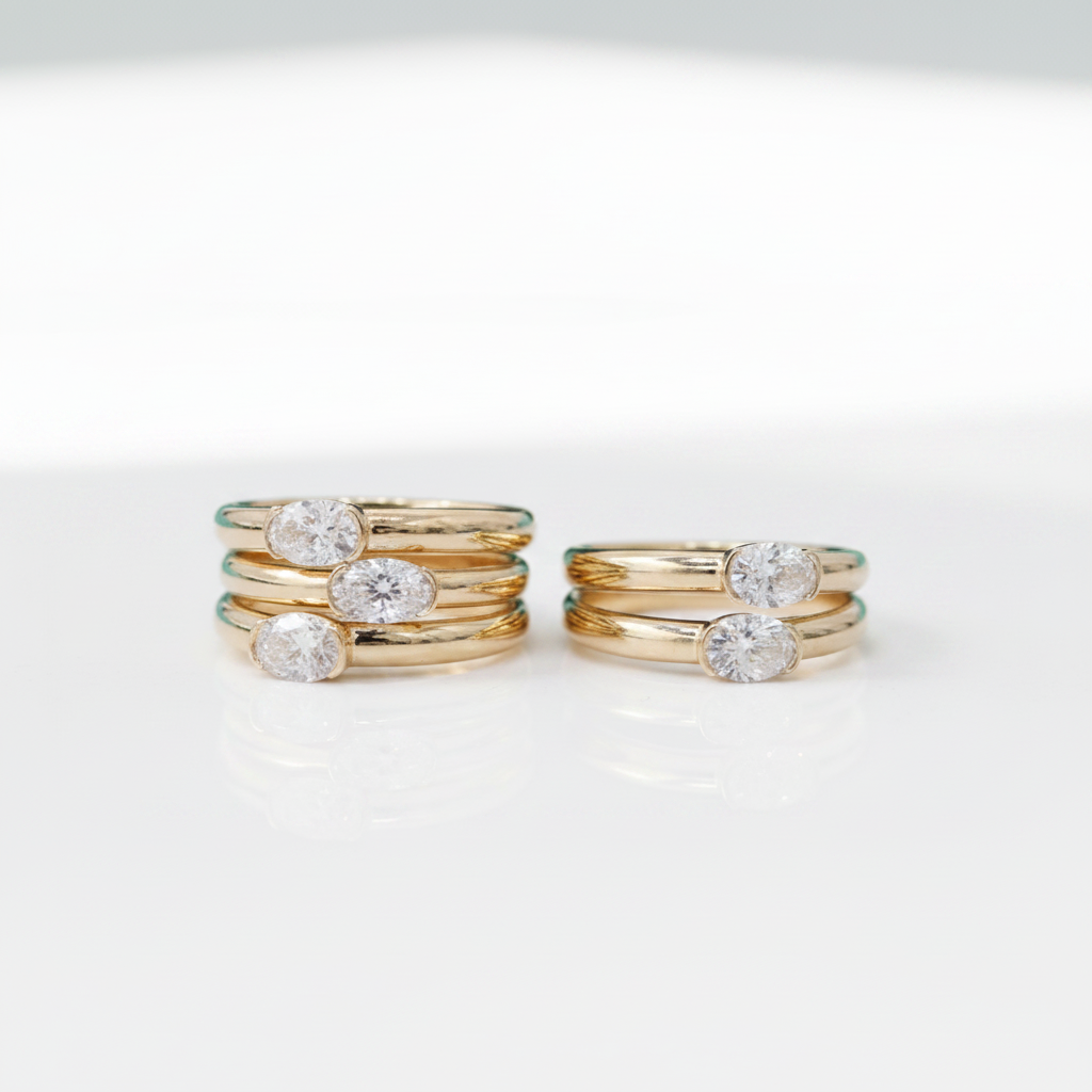 Oval Cut Diamond Option 14k Yellow Gold Engagement Ring