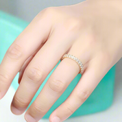 Oval Cut Diamond Stackable 18k Yellow Gold Eternity Wedding Band-Evani Naomi Jewelry