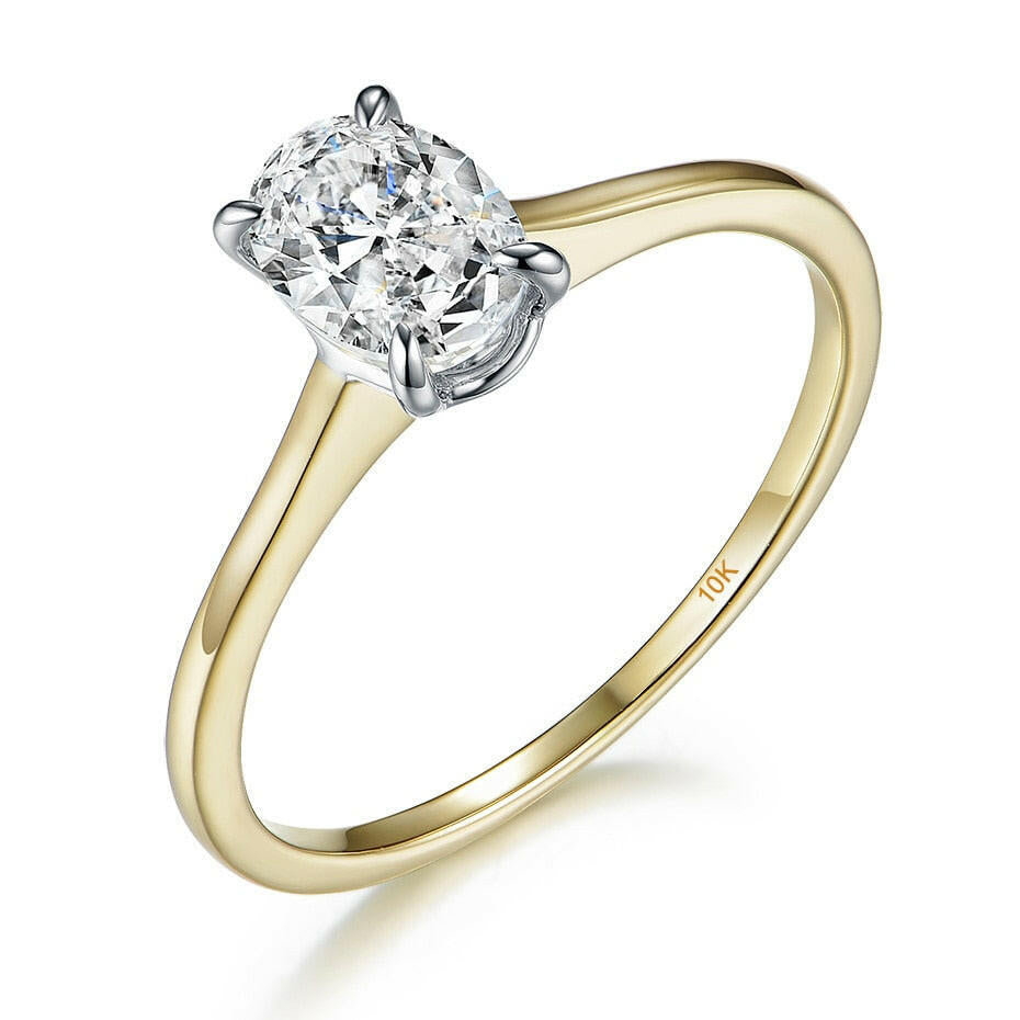 Oval Solitaire 14K Yellow Gold Engagement Ring-Evani Naomi Jewelry