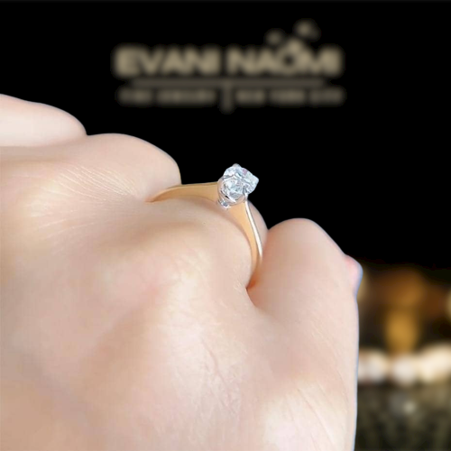 Oval Solitaire 14K Yellow Gold Engagement Ring-Evani Naomi Jewelry