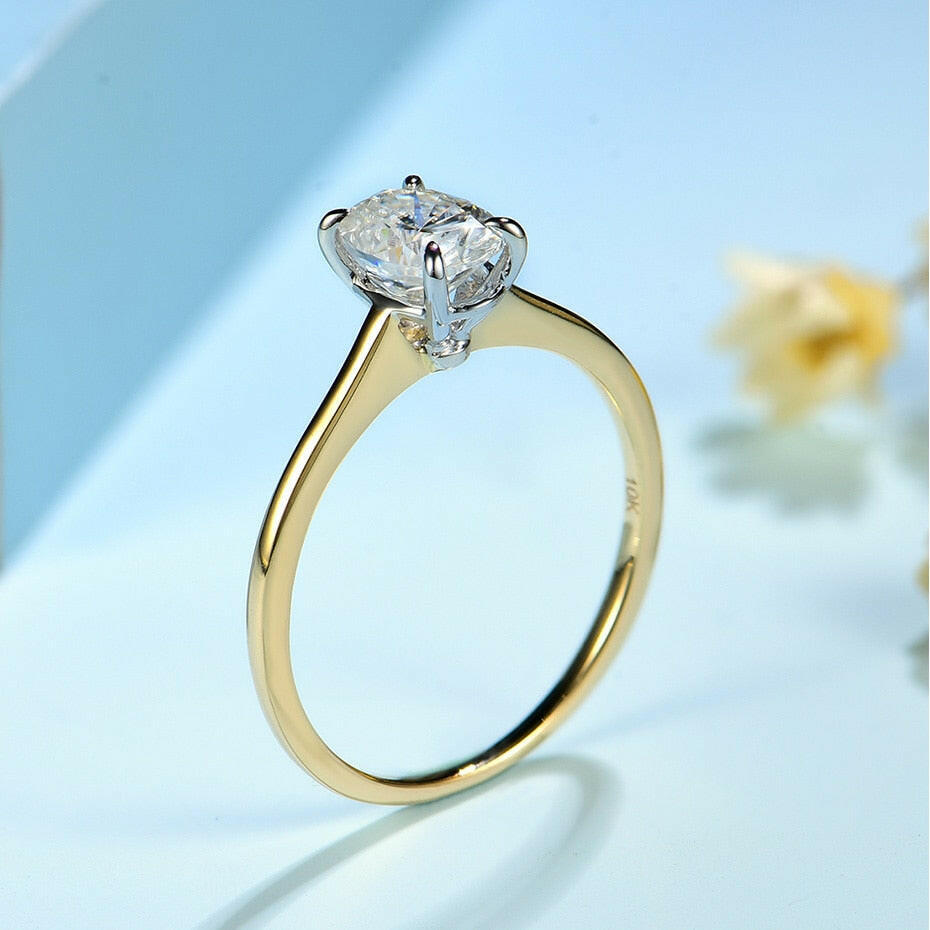 Oval Solitaire 14K Yellow Gold Engagement Ring-Evani Naomi Jewelry