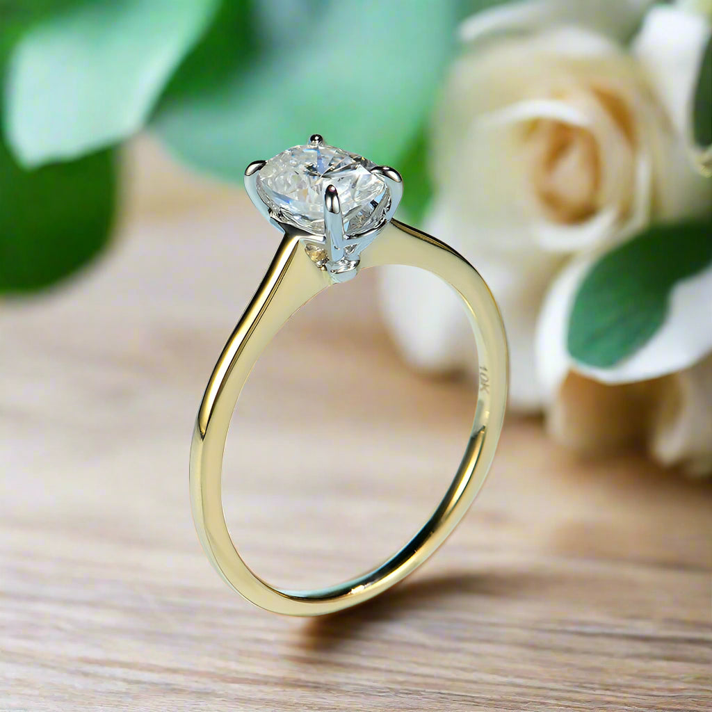 Oval Solitaire 14K Yellow Gold Engagement Ring-Evani Naomi Jewelry