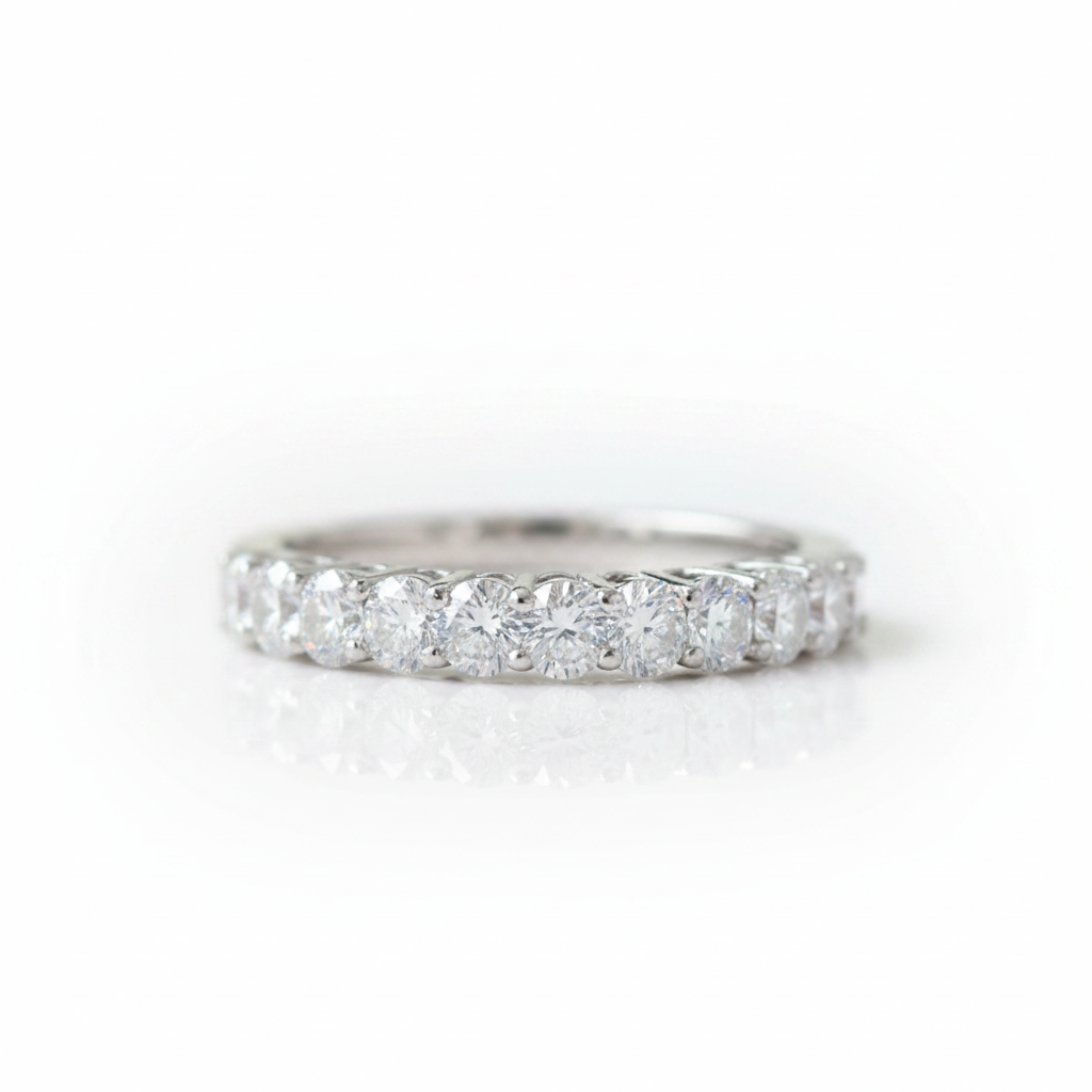 Oval-cut 1.0 ct Diamond OptionHalf Eternity Wedding Band - Evani Naomi Jewelry