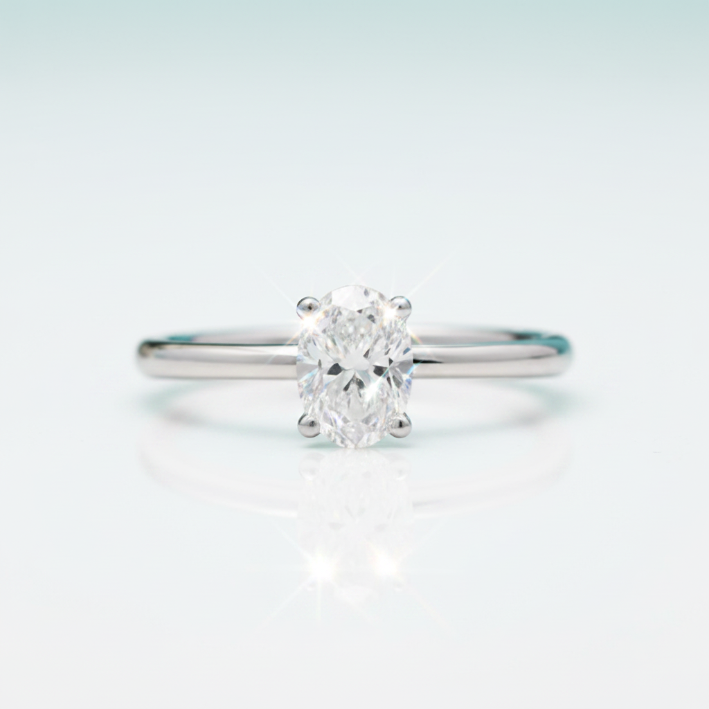 Oval-cut 1.00 ct Diamond Option Solitaire Engagement Ring