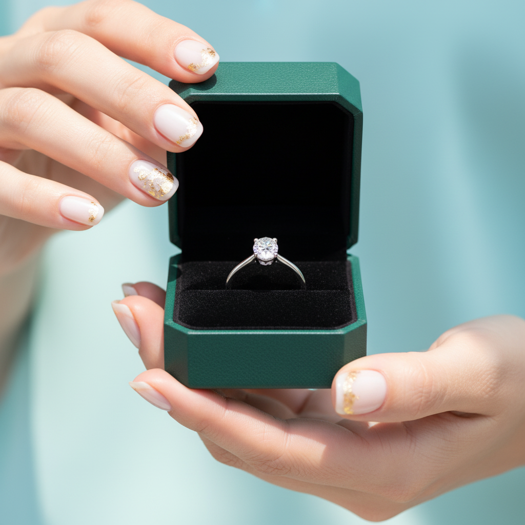 Oval-cut 1.00 ct Diamond Option Solitaire Engagement Ring