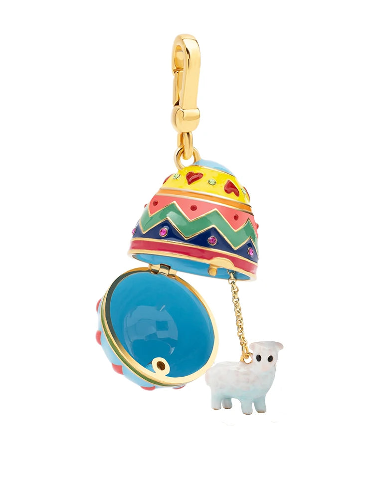 Painted Eggshell Enamel Necklace-Evani Naomi Jewelry