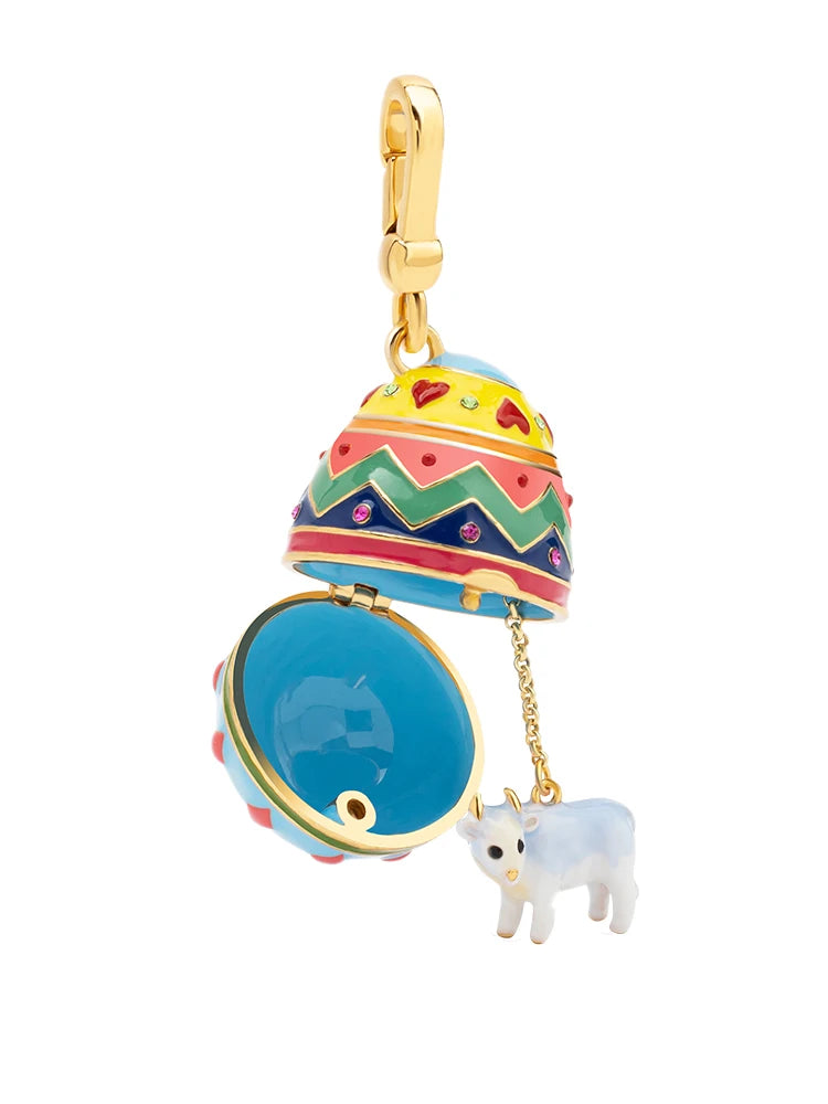 Painted Eggshell Enamel Necklace-Evani Naomi Jewelry