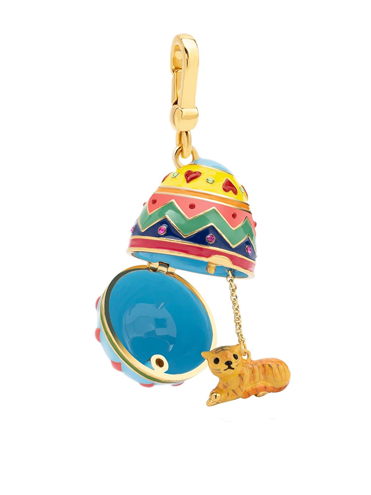 Painted Eggshell Enamel Necklace-Evani Naomi Jewelry