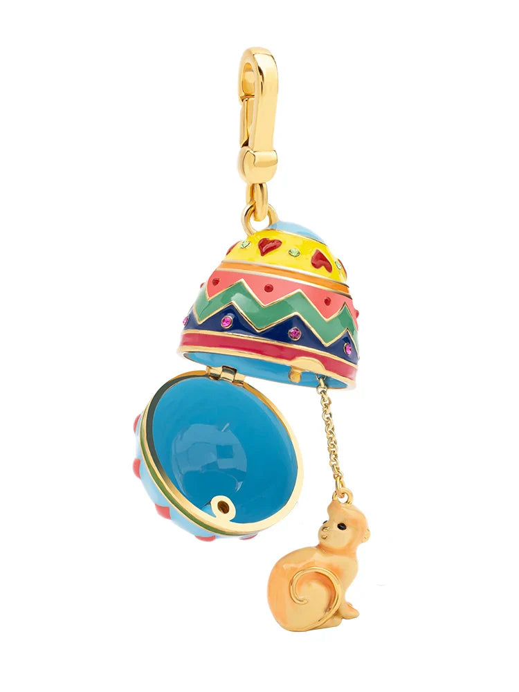 Painted Eggshell Enamel Necklace-Evani Naomi Jewelry