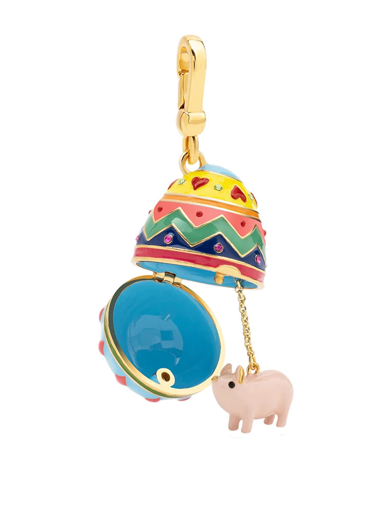 Painted Eggshell Enamel Necklace-Evani Naomi Jewelry