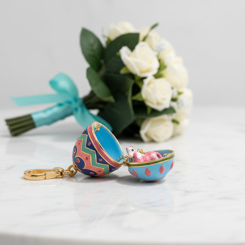 Painted Eggshell Enamel Necklace-Evani Jewelry