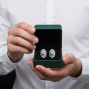 Embrace of Forever- Dainty Gemstone Oval Natural Moss Agate Studs Earrings