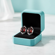 Dainty Gemstone Oval Ruby Birthstone Studs Earrings-Evani Jewelry