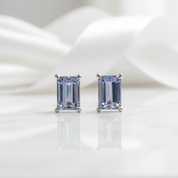 Emerald Cut Alexandrite Birthstone Stud Earrings-Evani Jewelry