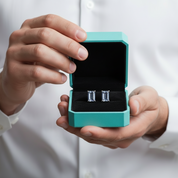 Emerald Cut Alexandrite Birthstone Stud Earrings-Evani Jewelry