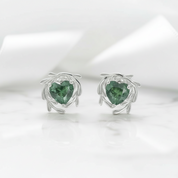 Fated Hearts- Leaf Branch Natural Moss Agate Earrings