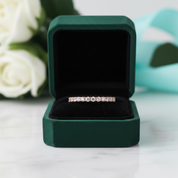 Peachy Tourmaline 0.3ct Diamond OptionHalf Eternity Rose Gold Wedding Band - Evani Naomi Jewelry