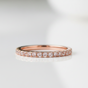 Peachy Tourmaline 0.3ct Diamond OptionHalf Eternity Rose Gold Wedding Band - Evani Naomi Jewelry